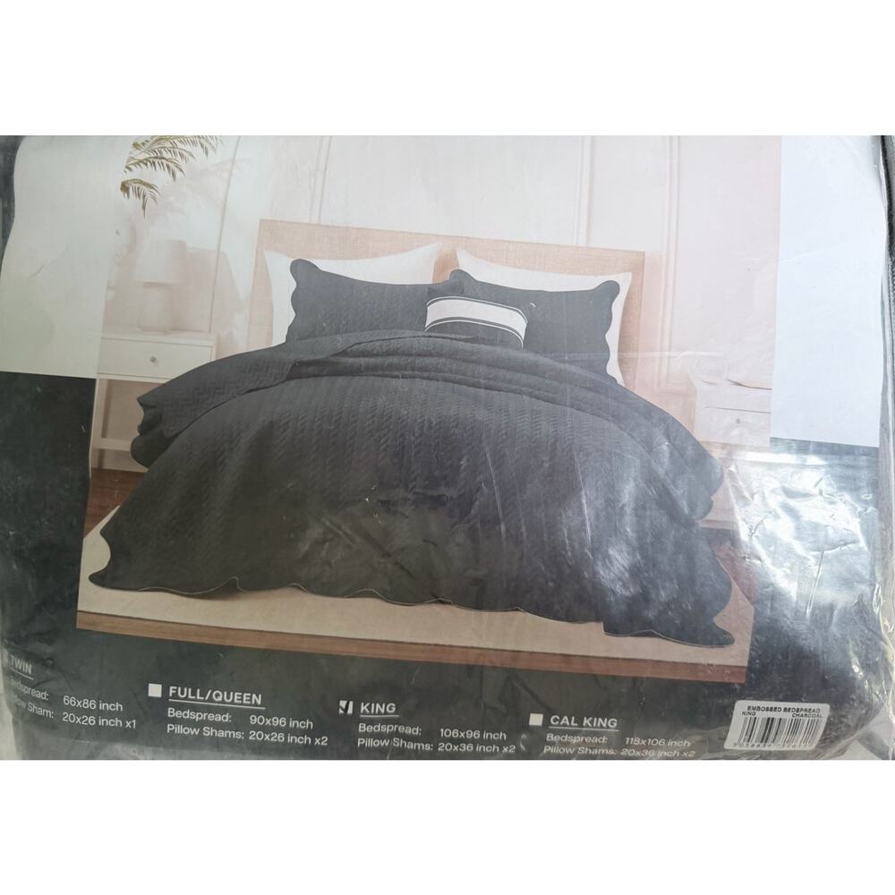 Dark Gray Quilt In King Size Three-Piece Brand New And Package